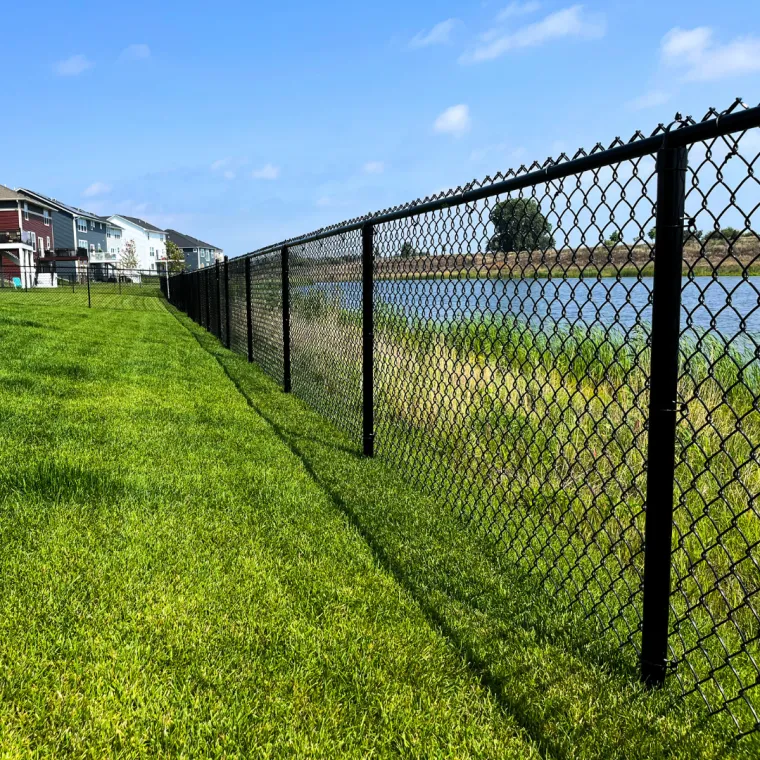 Black chain link fence installed in the Minneapolis metro
