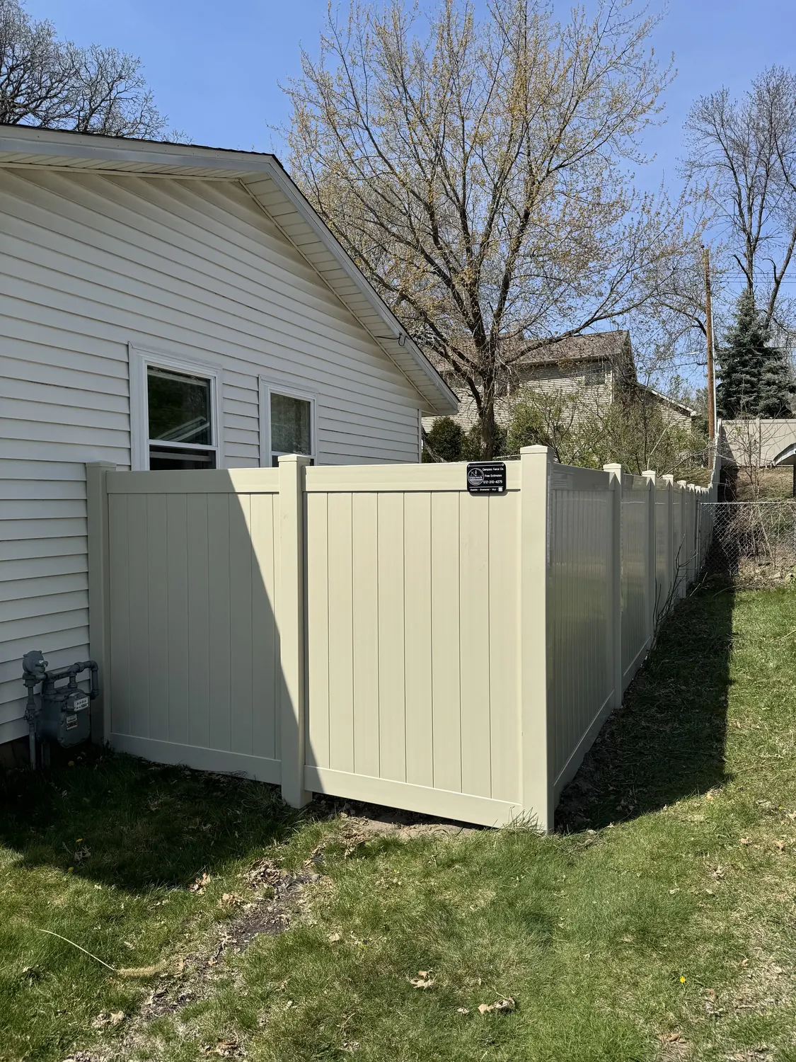vinyl privacy fence project in the Twin Cities